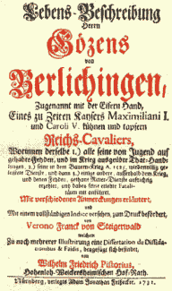 Lebensbeschreibung des Ritters Götz von Berlichingen
